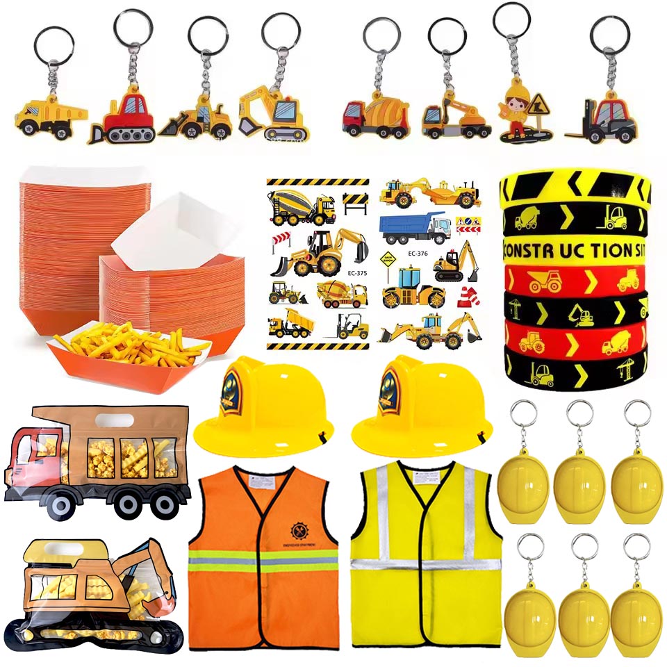 Heavy Equipment Birthday Theme - Construction Engineering Slap Bracelet Truck Wristband