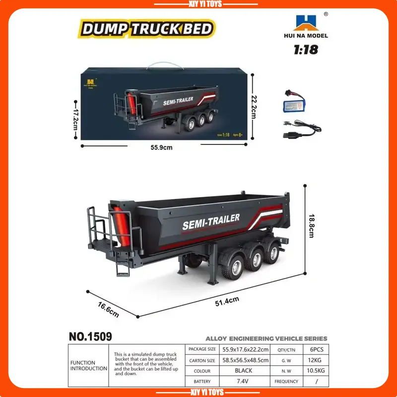 Huina 1/18 1509 Rc Semi Dump T - Dump Truck Toy ulasan dan harga