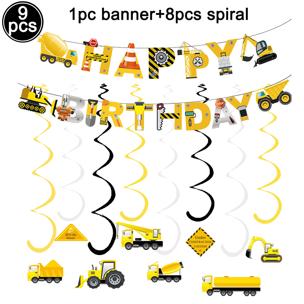 Excavator Vehicle Gold Black D - Heavy Equipment Birthday Theme ulasan dan harga