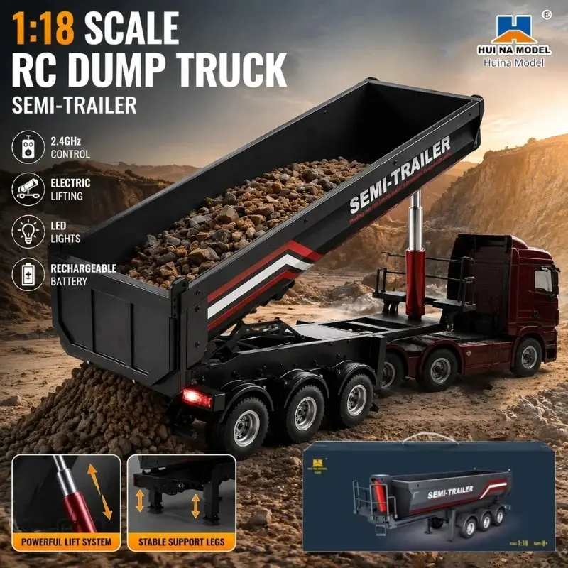 Huina 1/18 1509 Rc Semi Dump T - Dump Truck Toy ulasan dan harga