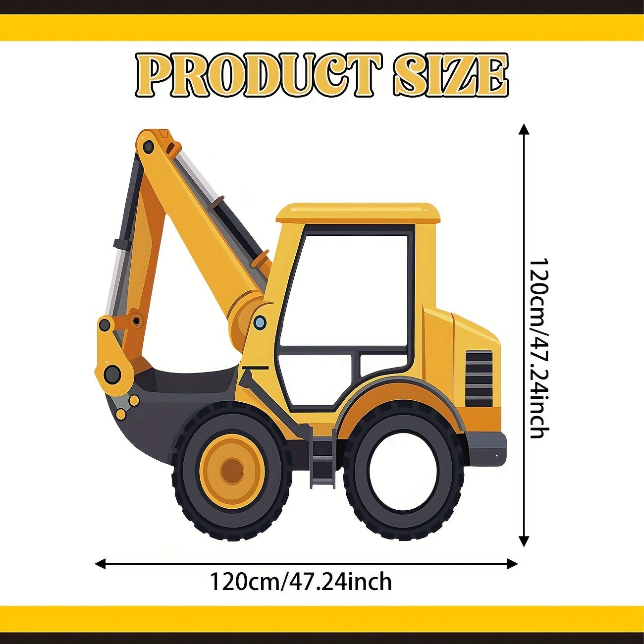 Construction Party Backdrop Ex - Heavy Equipment Birthday Theme ulasan dan harga