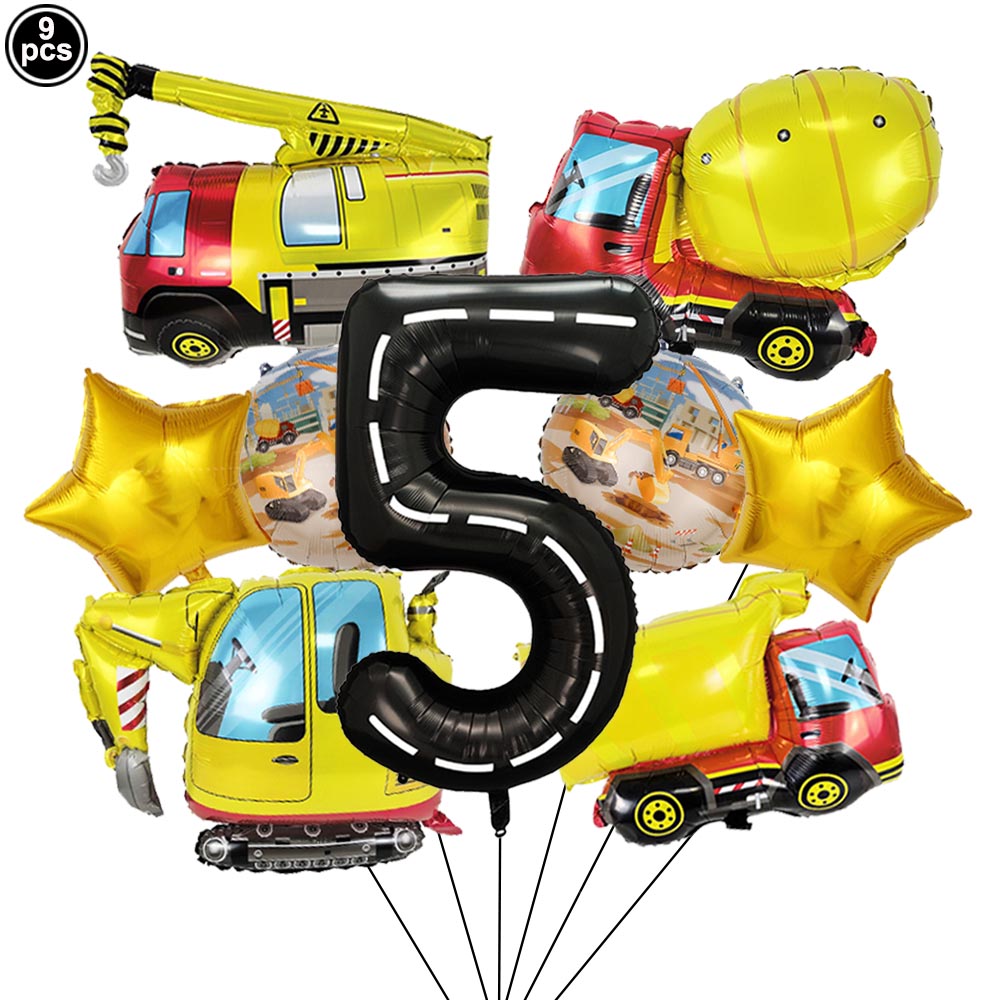 1set Construction Cartoon Exca - Heavy Equipment Birthday Theme ulasan dan harga