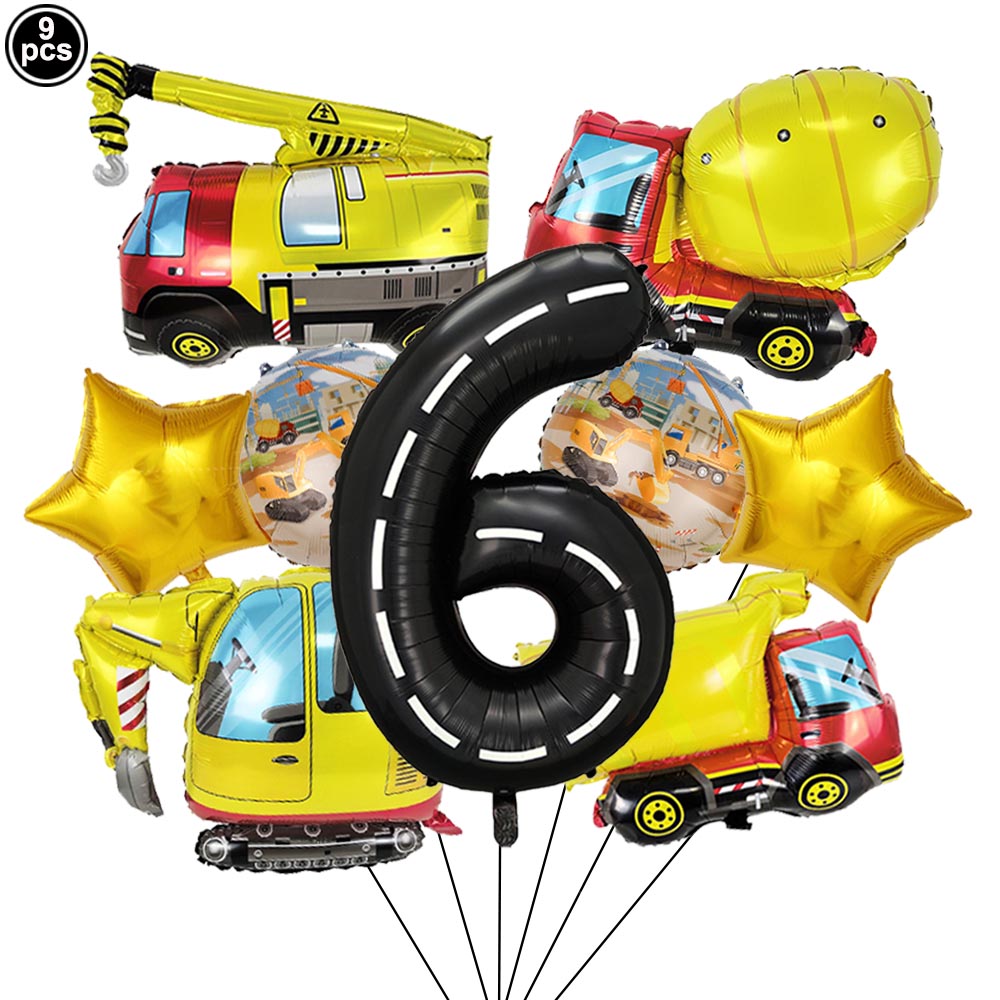 1set Construction Cartoon Exca - Heavy Equipment Birthday Theme ulasan dan harga