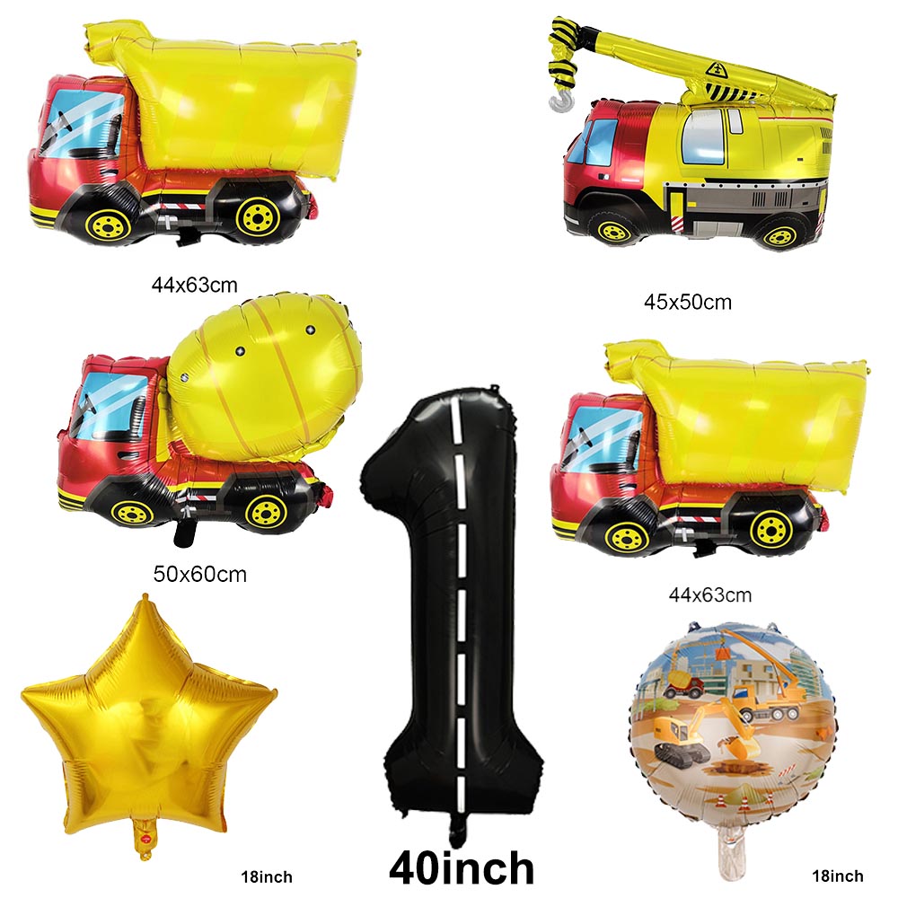 1set Construction Cartoon Exca - Heavy Equipment Birthday Theme ulasan dan harga