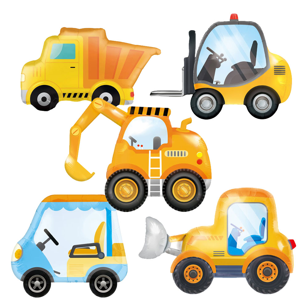5pcs Construction Party Balloo - Heavy Equipment Birthday Theme ulasan dan harga
