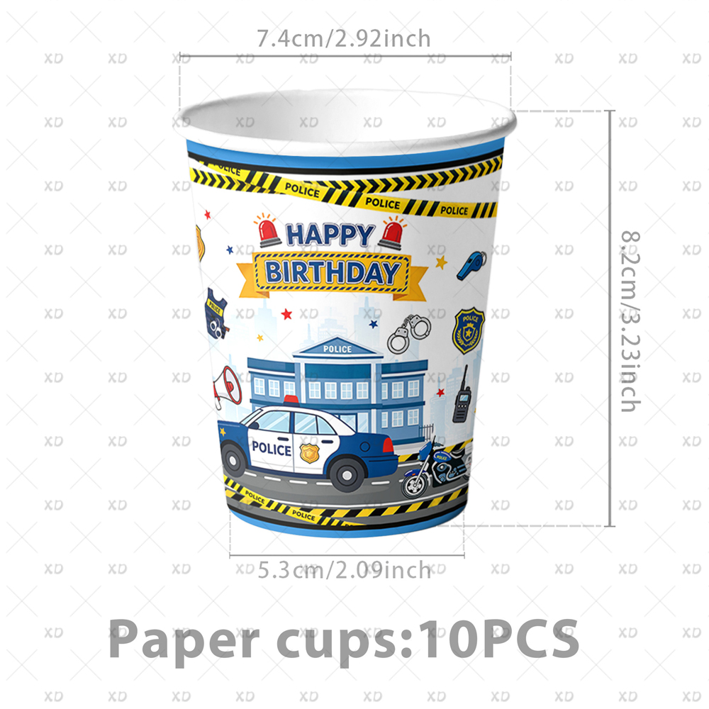 Cartoon Police Car Theme Birth - Heavy Equipment Birthday Theme ulasan dan harga