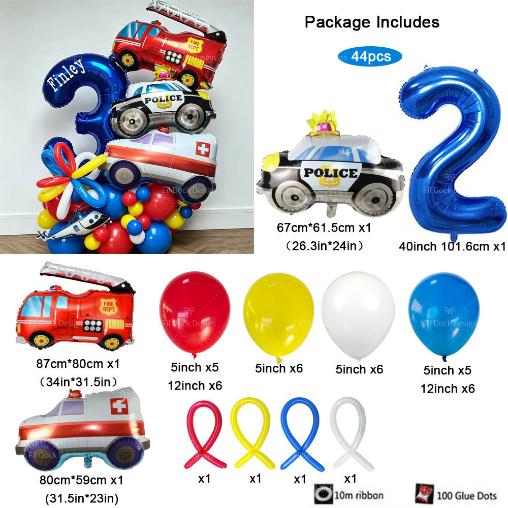 1Set Cartoon Car Foil Balloons - Heavy Equipment Birthday Theme ulasan dan harga