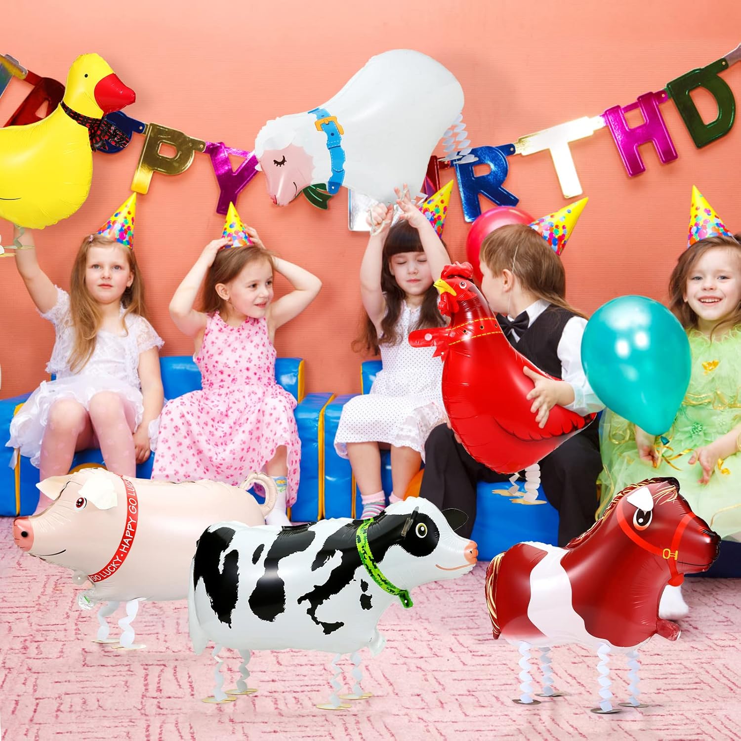 1pc Farm Animal Balloon Farm A - Heavy Equipment Birthday Theme ulasan dan harga