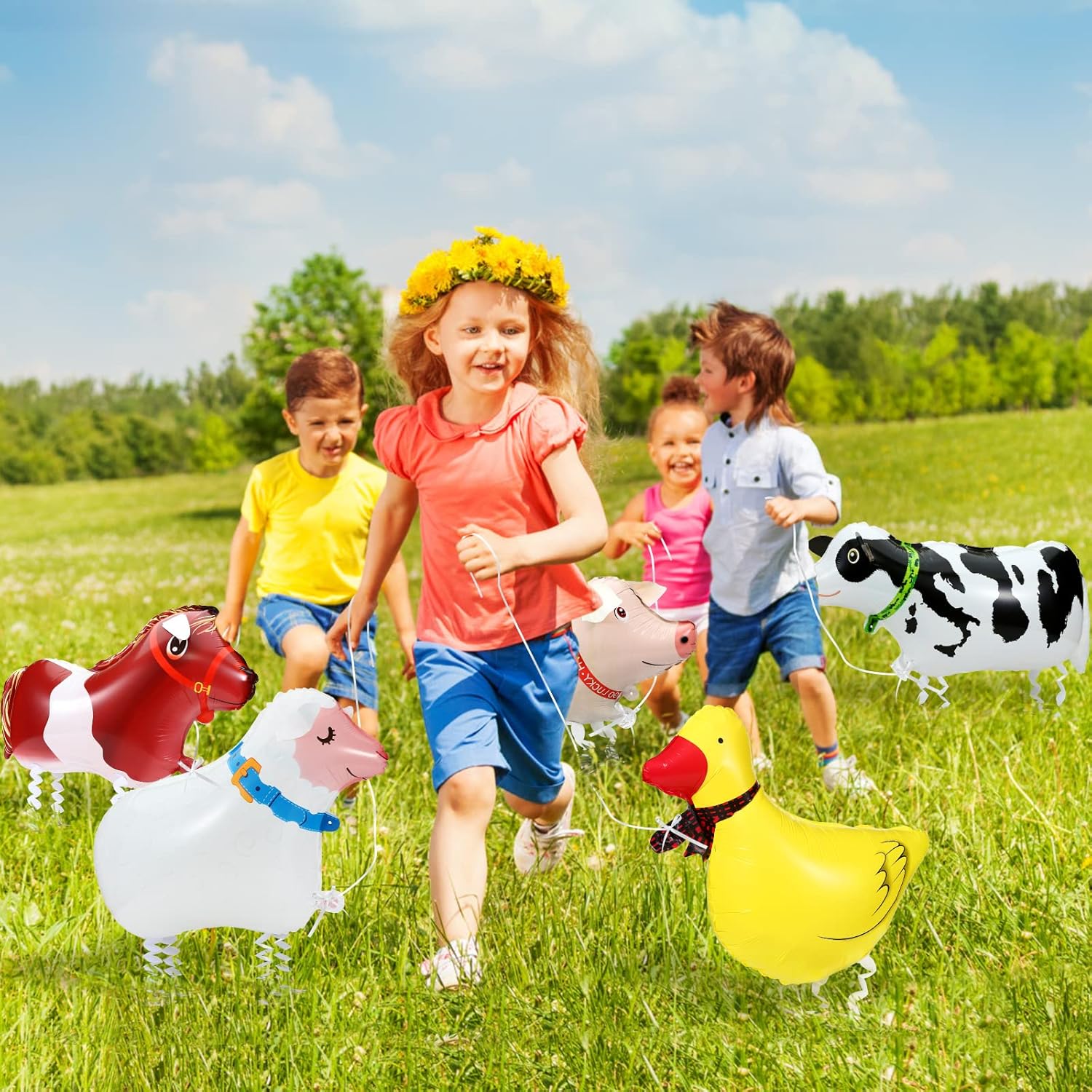 1pc Farm Animal Balloon Farm A - Heavy Equipment Birthday Theme ulasan dan harga
