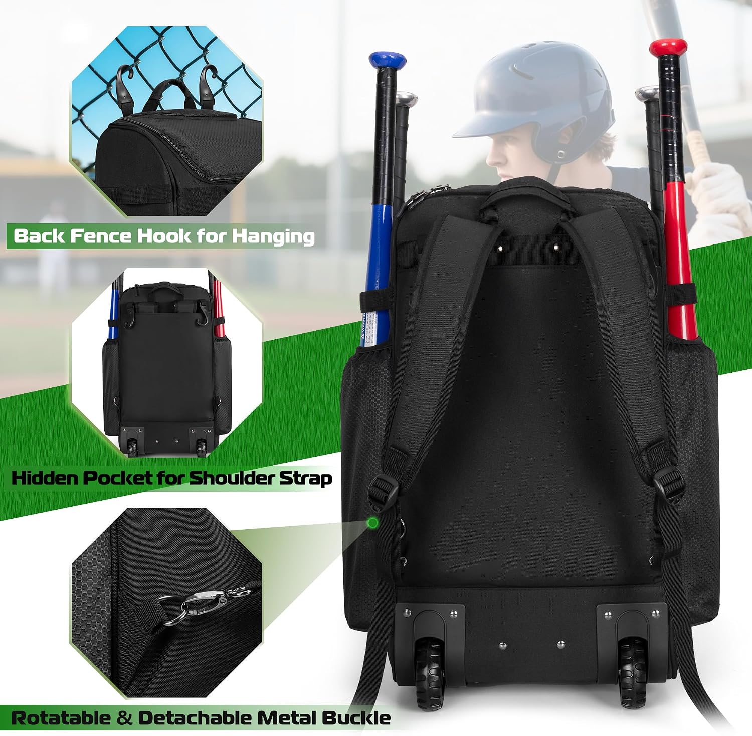 Rolling Baseball Backpack With - Heavy Equipment Usa ulasan dan harga